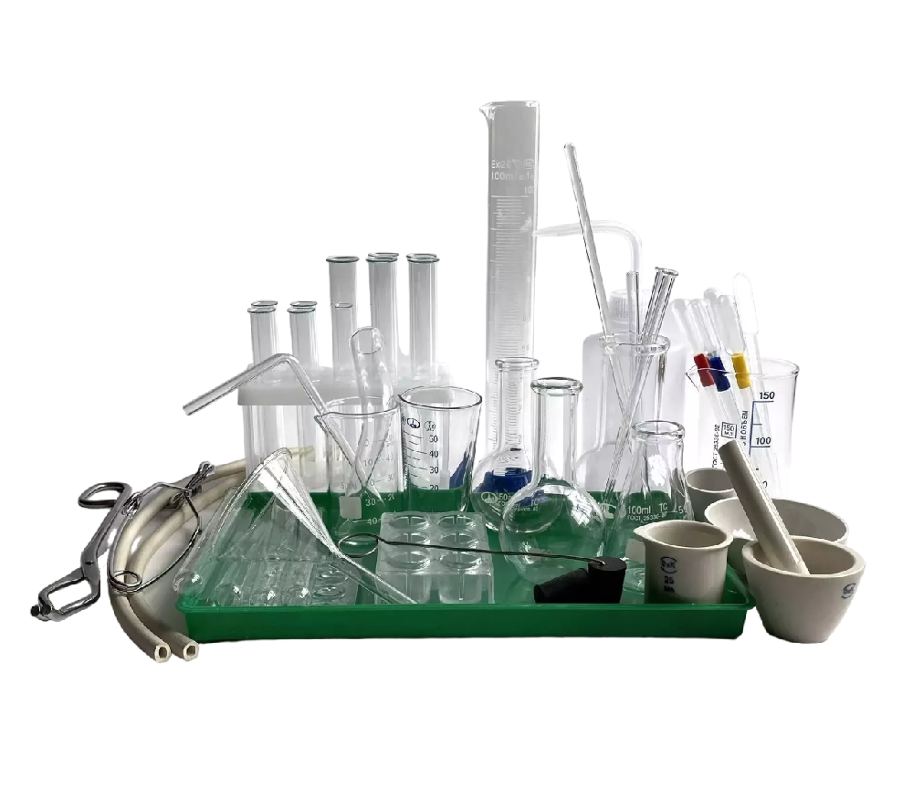 Set of dishes and accessories for demonstration experiments