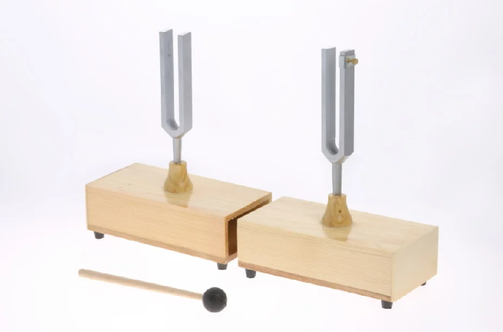 Tuning forks on resonance boxes