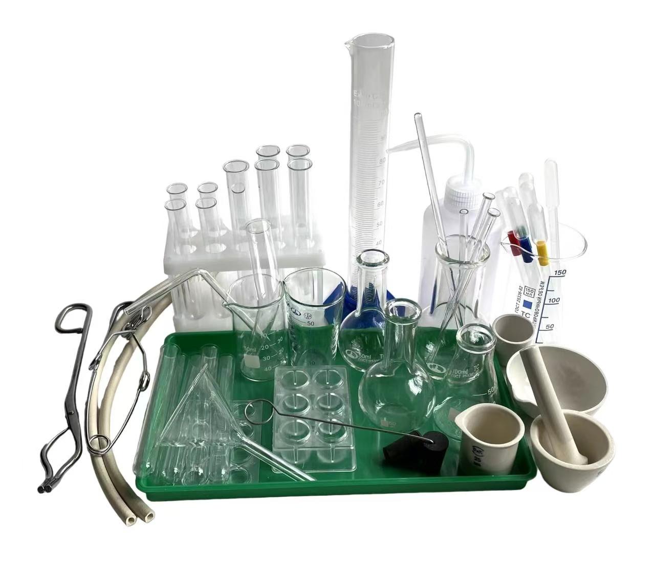 Set of dishes and accessories for demonstration experiments